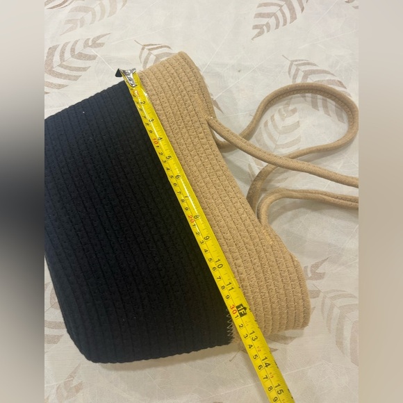 Two-Tone Tan and Black Women's Tote Bag - Picture 2 of 5